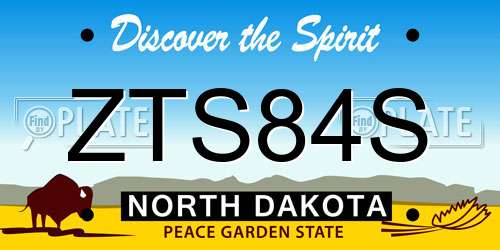 ZTS84S North Dakota License Plate
