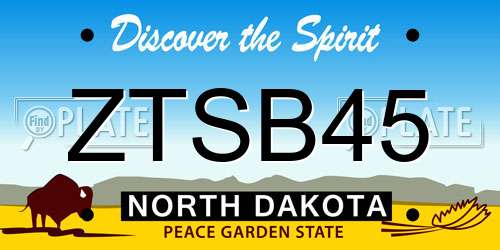 ZTSB45 North Dakota License Plate
