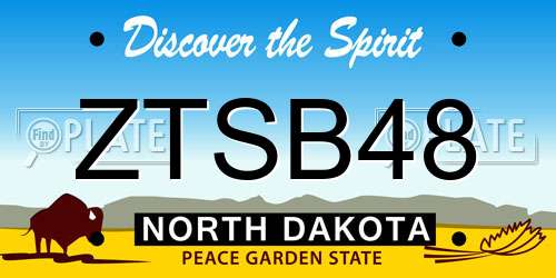 ZTSB48 North Dakota License Plate