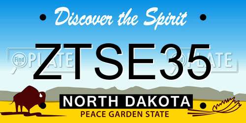 ZTSE35 North Dakota License Plate