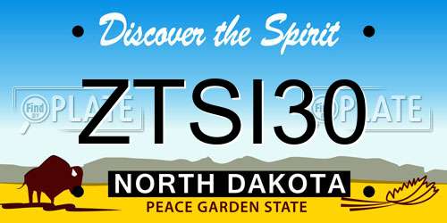 ZTSI30 North Dakota License Plate
