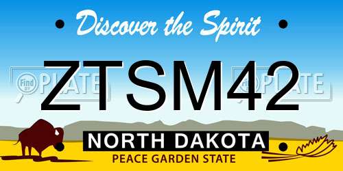 ZTSM42 North Dakota License Plate