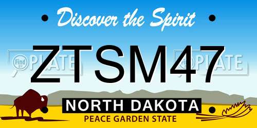 ZTSM47 North Dakota License Plate