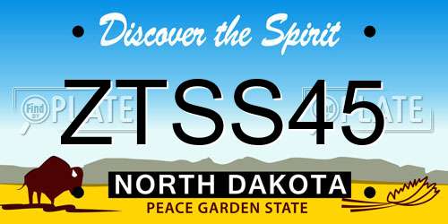 ZTSS45 North Dakota License Plate