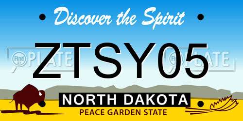 ZTSY05 North Dakota License Plate
