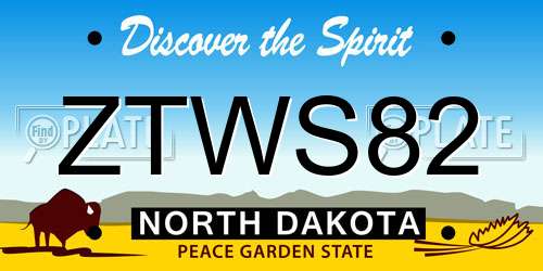 ZTWS82 North Dakota License Plate