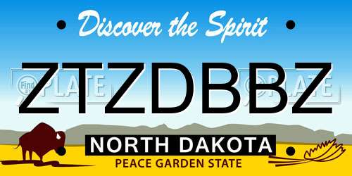 ZTZDBBZ North Dakota License Plate