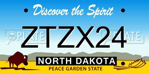 ZTZX24 North Dakota License Plate