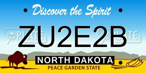 ZU2E2B North Dakota License Plate