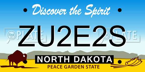 ZU2E2S North Dakota License Plate