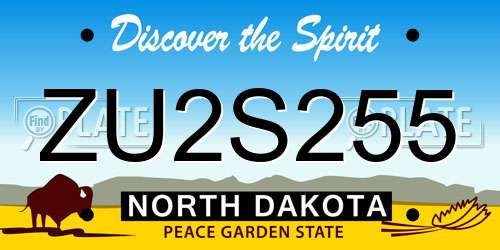 ZU2S255 North Dakota License Plate