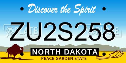 ZU2S258 North Dakota License Plate