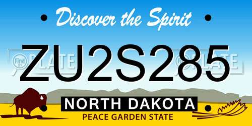 ZU2S285 North Dakota License Plate