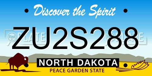 ZU2S288 North Dakota License Plate