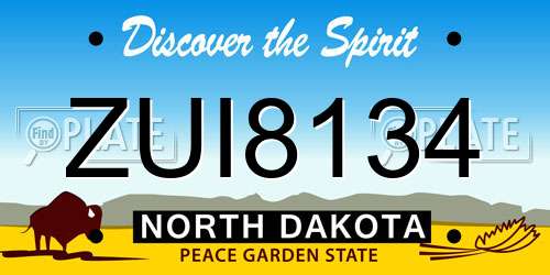 ZUI8134 North Dakota License Plate