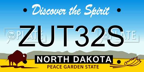 ZUT32S North Dakota License Plate