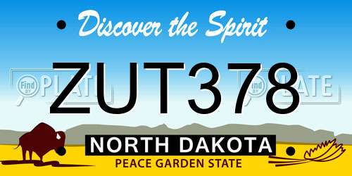 ZUT378 North Dakota License Plate