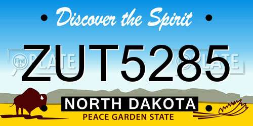 ZUT5285 North Dakota License Plate
