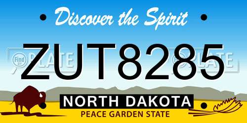 ZUT8285 North Dakota License Plate