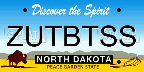 ZUTBTSS North Dakota License Plate