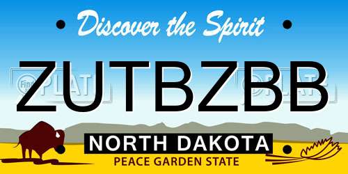 ZUTBZBB North Dakota License Plate