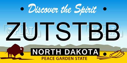 ZUTSTBB North Dakota License Plate
