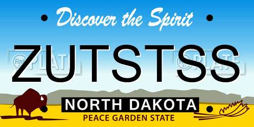 ZUTSTSS North Dakota License Plate