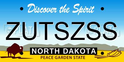 ZUTSZSS North Dakota License Plate