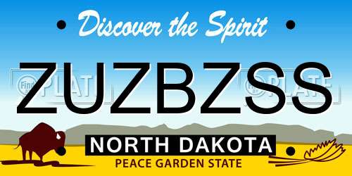 ZUZBZSS North Dakota License Plate