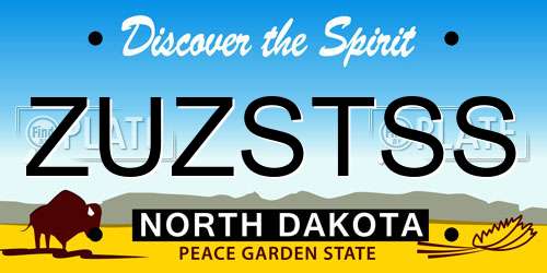 ZUZSTSS North Dakota License Plate