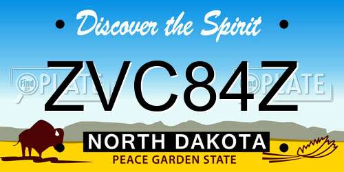 ZVC84Z North Dakota License Plate