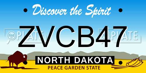 ZVCB47 North Dakota License Plate