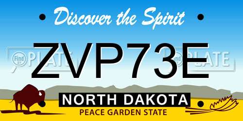 ZVP73E North Dakota License Plate