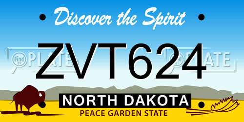 ZVT624 North Dakota License Plate