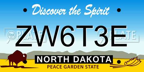 ZW6T3E North Dakota License Plate