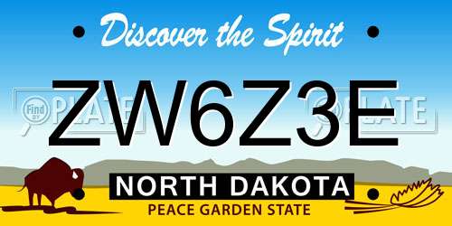 ZW6Z3E North Dakota License Plate