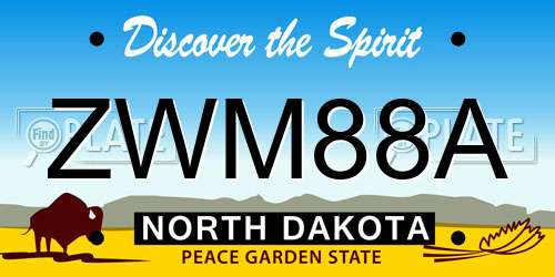 ZWM88A North Dakota License Plate