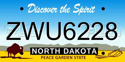ZWU6228 North Dakota License Plate