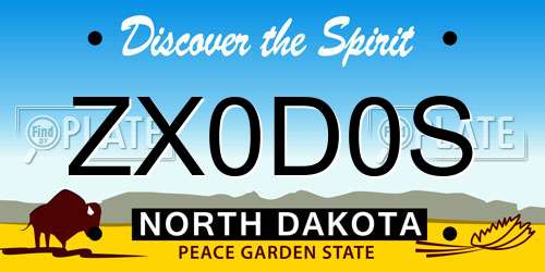 ZX0D0S North Dakota License Plate