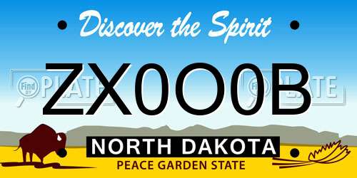 ZX0O0B North Dakota License Plate