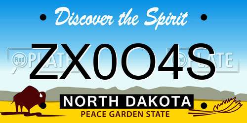 ZX0O4S North Dakota License Plate