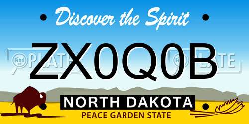ZX0Q0B North Dakota License Plate