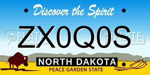 ZX0Q0S North Dakota License Plate