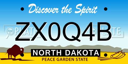 ZX0Q4B North Dakota License Plate