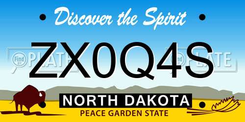 ZX0Q4S North Dakota License Plate