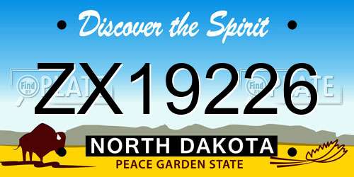 ZX19226 North Dakota License Plate