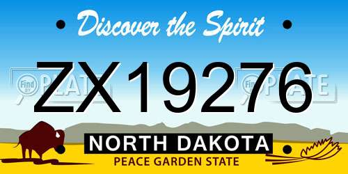 ZX19276 North Dakota License Plate
