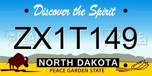 ZX1T149 North Dakota License Plate