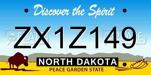 ZX1Z149 North Dakota License Plate