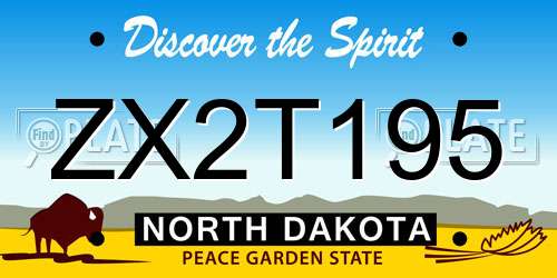 ZX2T195 North Dakota License Plate